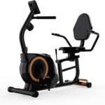 Recumbent Bike Cross Trainer & Elliptical Exercise Bike 2-in-1 for Home Use, with Arm/Leg Exercisers,Adjustable Seat with Backrest, 16 Levels, 400LB Capacity, Pulse Sensors & LCD Monitor