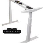 ApexDesk K Series Desk Base 3 Stage with Dual Motor Electric Adjustable Standing Desk Base Electric for Home and Office Width and Height Adjustable (White Frame only)