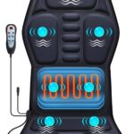 Massage Seat Cushion Pad with Heat 9 Massage Style Lumbar Support Function, Fatigue Stress Relief Back Massager Chair Pad for Men Women Home Office Use