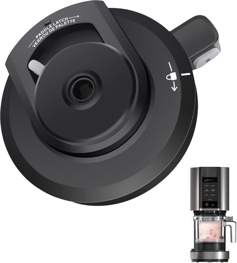 Outer Bowl Lid for Ninja NC301 Ice Cream Maker, Compatible with NC299AMZ/NC301/NC300/NC201/NC101 Series (No Paddle), Replacement Creami Lid, Dishwasher Safe Ice Cream Maker Accessories