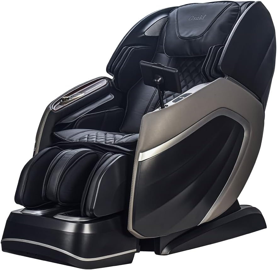Osaki OS-Pro 4D Emperor Massage Chair for Relaxing, Stress Relief – Premium Experience, 4D Mechanism, Heated Roller, SL-Track, 8 Programs, Zero Gravity, Bluetooth Speakers, Assembled (Black & Grey)