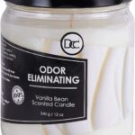 Vanilla Bean Odor Eliminating Highly Fragranced Candle – Eliminates 95% of Pet, Smoke, Food, and Other Smells Quickly – Up to 80 Hour Burn time – 12 Ounce Premium Soy Blend