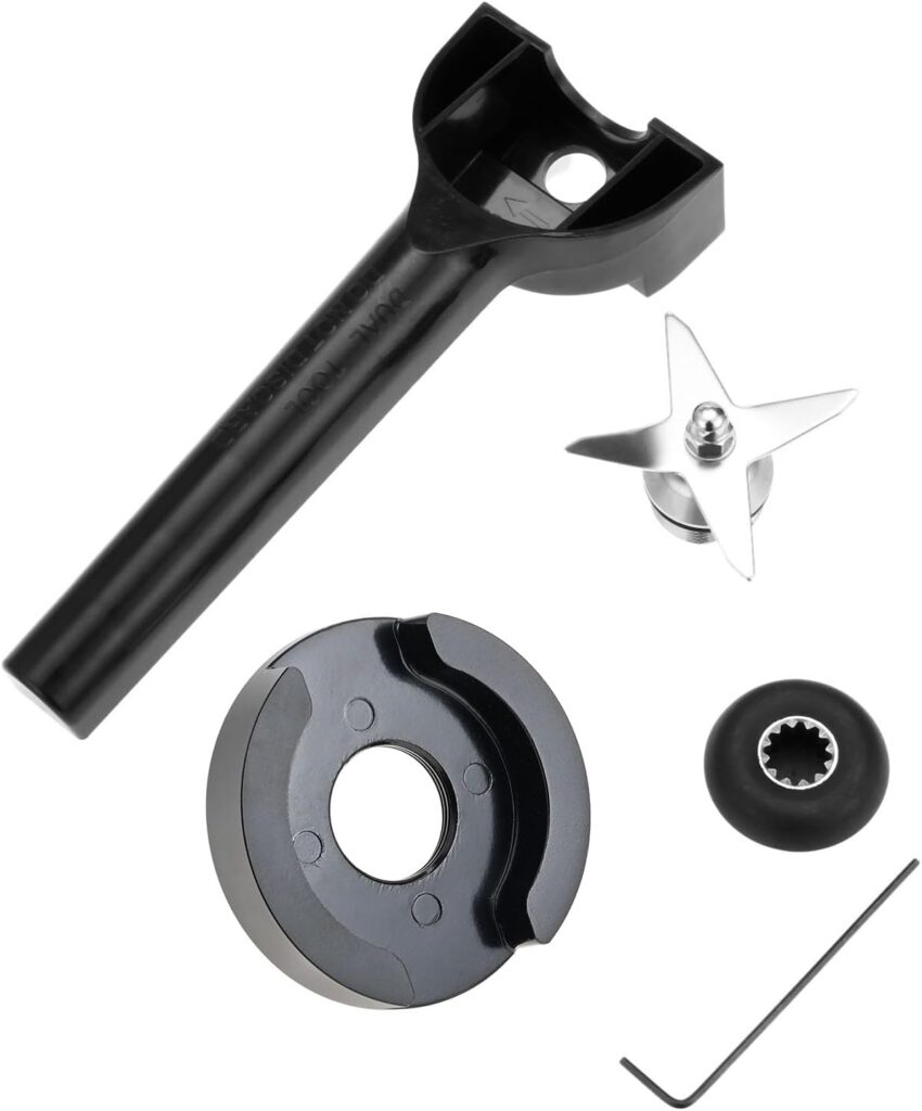 Blender Blade Replacement for Vitamix, 4 Wet Blade with Wrench, Retainer Nut, Drive Socket Repair Kit, Compatible with Vitamix 5200 Series Blender Mixer 32oz and 64oz Standard Container