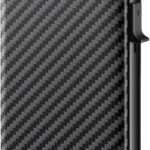 Wallet for Men, Mens Minimalist Wallet 9-14 Cards, RFID Blocking Smart Pop Up Card Wallet, Metal Aluminum Credit Card Holder,Slim Compact Wallet with Money Clip ID Window(Black)