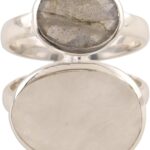NOVICA Artisan Handmade Rainbow Moonstone Labradorite Cocktail Ring from India .925 Sterling Silver Multi Gemstone ‘Evening Elegance’