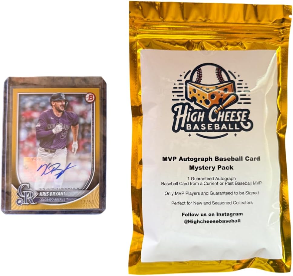 High Cheese Baseball MVP Autograph Card Pack, 1 Guaranteed Signed Baseball Card, MVPs Only