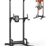 Sportsroyals Power Tower Pull Up Bar Station, 450LBS Stable Pull Up Dip Station for Home Gym Strength Training Equipment