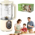 Beyn 60oz Nut Milk Maker Machine with 48-Leaf Titanium Blades，10-in-1 Automatic Plant-Based Milk Maker for Homemade Oat, Soy, Almond, Juice & More，Temp Hold, Delay Start, Boil &Auto Clean