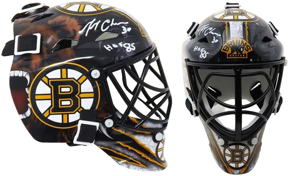 Gerry Cheevers Signed Boston Bruins Mini Hockey Goalie Mask w/HOF’85 – Autographed NHL Helmets and Masks