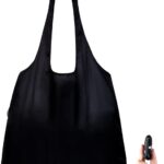 Nanobag Ultra-Lightweight Foldable Tote for Women & Men, Reusable Grocery & Travel Bag, Packable Collapsible Compact Market Essential (Standard Black)