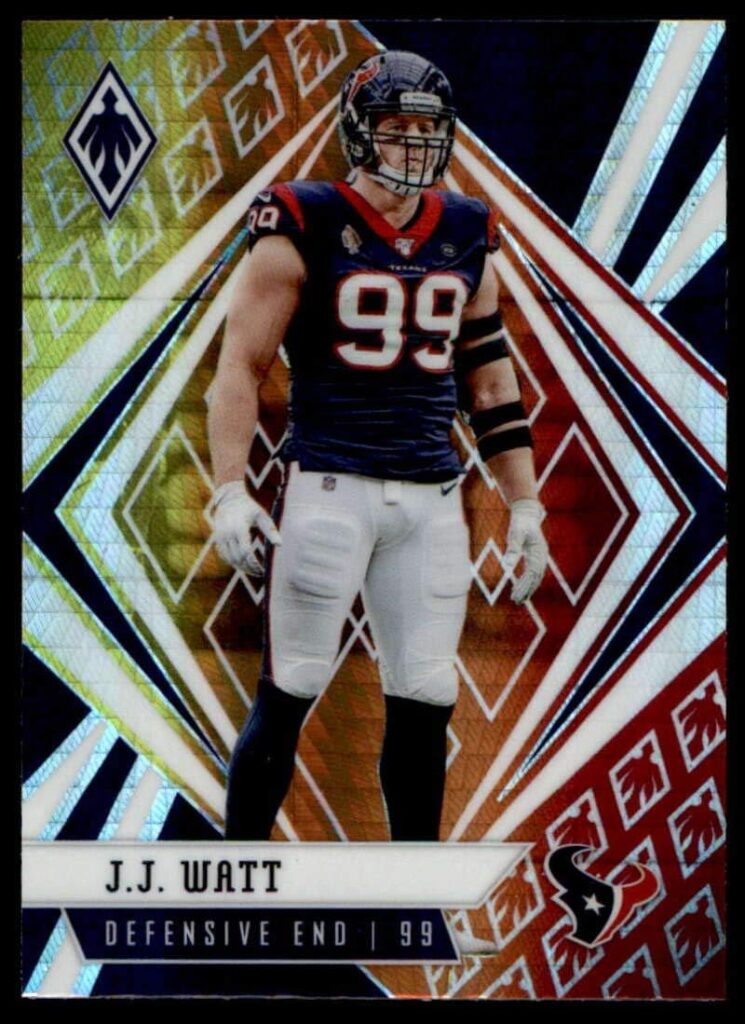 2020 Panini Phoenix Fire Burst #6 J.J. Watt Houston Texans (Silver Prizm Refractor) NFL Football Card NM-MT