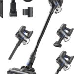 DREAME J30-W Cordless Vacuum Cleaner with LED Headlights, 450W Powerful Suction, 60Min Runtimes, Detachable Battery, One-Touch Emptying, Stick Vacuum Cleaner for Pet Hair, Carpet & Hard Floor