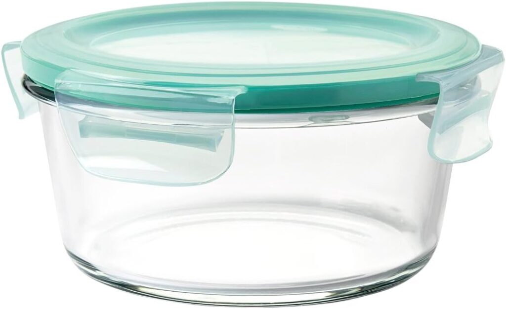OXO Good Grips 4 Cup Smart Seal Leakproof Glass Round Airtight Food Storage Container