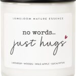 Sympathy Gifts for Loss of Loved One, Memorial Gifts – 9oz Lavender Scented Soy Wax Candle – No Words Just Hugs, Bereavement, Grief, Think of You, Condolence, Get Well Candle for Women