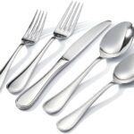 KINGSTONE 20 Piece Teardrop Silverware Set for 4, 18/10 Stainless Steel Flatware Set, Modern Design Cutlery Set for Home/Hotel/Wedding,Mirror Polished and Dishwasher Safe