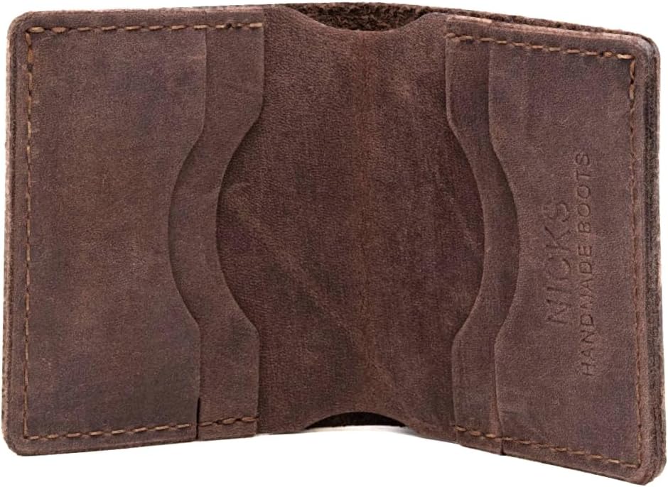 Nicks Boots Premium Leather Billfold Wallet, Mahogany, Handcrafted in USA, Durable, Classic Design