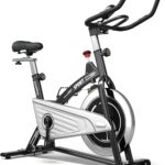 Goplus Indoor Exercise Cycling Bike, 330LBS Capacity Stationary Bike W/ Smooth Belt Drive, Heart Rate, LCD Monitor, Adjustable Comfortable Cushion, Handlebar, Near-silent Cardio Workout Bike for Office Home Gym