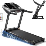 Treadmills for Home with Incline, Auto Foldable Running Treadmills, 8.0 MPH Walking Pad Treadmill with Bluetooth, 300 lbs Weight Capacity Quiet
