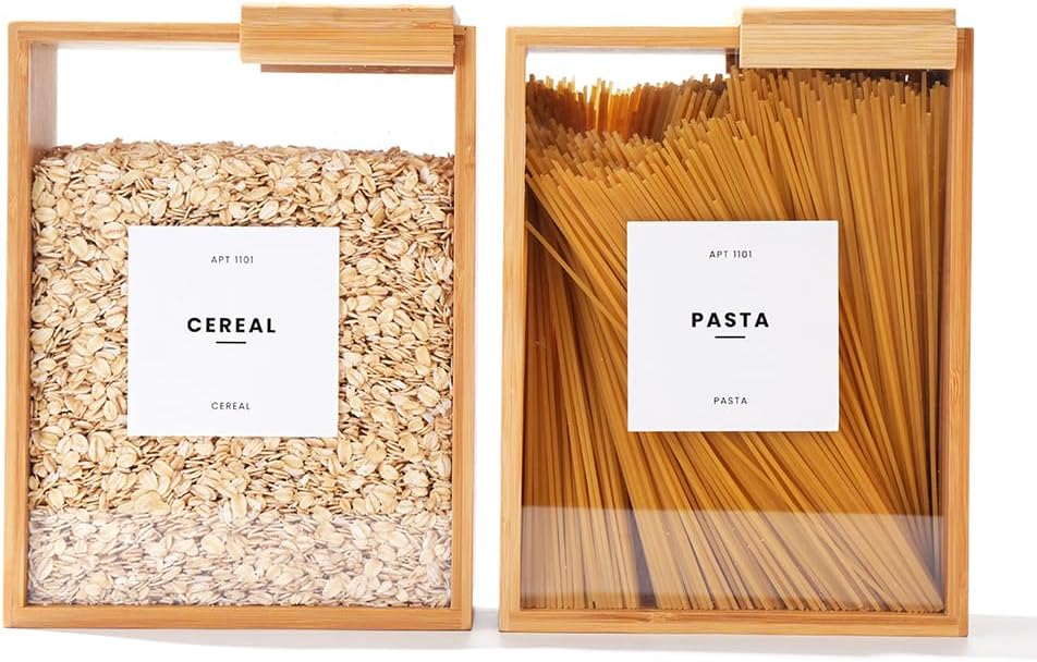 APT 1101 Food Dispenser 2L | Kitchen Organizers and Storage | Food Containers & Cereal Dispenser for Pantry Organization And Storage Container | Cereal, Rice, Flour, Snack (Glass, 2)