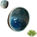 Pottery Herb Stripper Bowl,2025 New Handmade Herb Stripper Tool,Microwave and dishwasher safe (Blue)