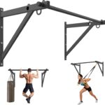 Wall Mounted Pull Up Bar, Adjustable Depth 51″ Chin Up Bar, Strength Training Pull-Up Bars 500LBS Weight Capacity, Home or Garage Gym Chin Up Workout Training Station