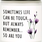 Shqiueos Get Well Gifts for Women, Inspirational Candle 7oz, Cancer Care Gifts for Women, Sympathy Gift, Cheer up, Comfort, Surgery Recover, Encouragement Lavender Scented Handmade Candle