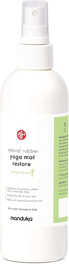 Manduka Yoga Mat Wash and Refresh, 100% Natural Essential Oils, Life Extension, Non-irritating, Pet Friendly, Gingergrass, 8oz