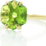 Unique Peridot Ring – Handmade Statement Gold Rings – Artisan Birthstone Jewelry for Women – Engagement Ring, Gemstone Ring, Fashion Jewelry Ring for Her – Customizable Band