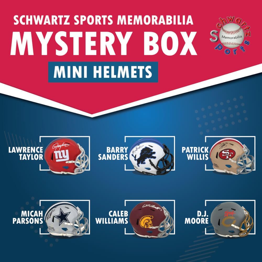 Schwartz Sports Football Superstar Signed Mystery Mini Helmet – Series 43 – (Limited to 75)