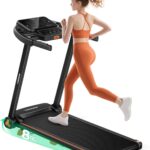 Folding Treadmills for Home with Incline, 3.0HP Quiet Brushless Portable Fitness Running Walking Exercise Treadmill with LED Display, 265lbs Weight Capacity