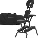 BestMassage Portable Massage Chair – Foldable Tattoo & Spa Chair with Adjustable Face Cradle, High-Density Cushion, Lightweight Frame & Carry Bag, Black