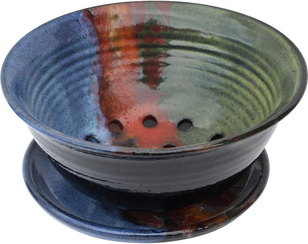 ALWAYS AZUL POTTERY 8 Inch by 4 Inch Berry Bowl in Mountainscape Glaze – Handmade Ceramic Pottery – Handcrafted Polished Stoneware – Unique & Stylish Glazed Bowl, Great for Soup, Salad & Cereal