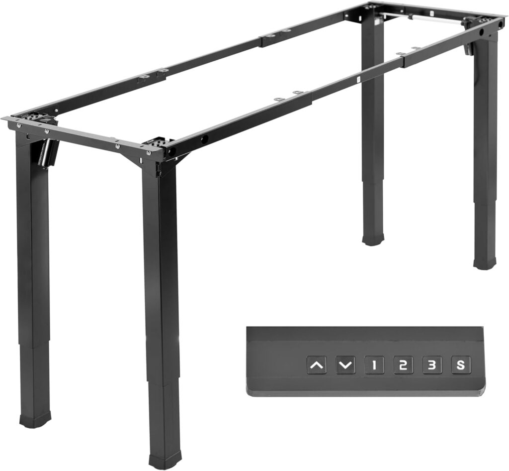 VIVO Electric 4-Leg Dual Motor Standing Desk Frame for Table Tops up to 84 x 43 inches and 220 lbs, Memory Controller Height Adjustment, Frame Only, Black, DESK-E4B