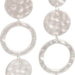 Handmade Matte Textured Boho 5 Circle Dangle Earrings or Women