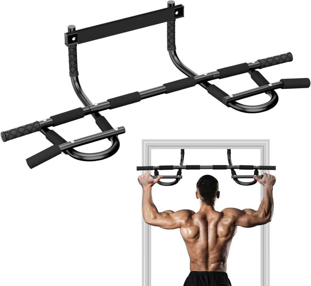 TOPOKO Upgrade Pull Up Bar for Doorway – Max Capacity 440 lbs, Portable Upper Body Workout Bar for Strength Training