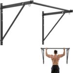VEVOR Pull Up Bar, 50 in Width Wall Mounted Pull Ups, Adjustable Depth 22″ or 30″ from Wall, Heavy Duty Steel Upper Body Workout Bars, 440 lbs Weight Capacity Chin Up Training Station, for Home Gym