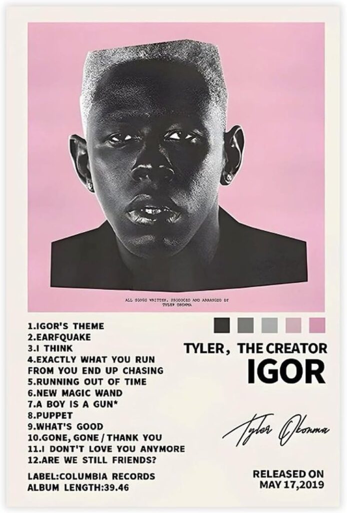 IOGGUN Tyler The Creator – Igor Music Album Cover Signed Wall Art Deco Poster Canvas Poster Wall Art Decor Print Picture Paintings for Living Room Bedroom Decoration Unframe-style08x12inch(20x30cm)