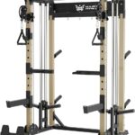 MAJOR FITNESS F22 Power Rack, 1600lbs All-in-One Squat Rack with Dual Pulley System, Heavy-Duty Steel Frame, Attachments & Storage for Home Gym Strength Training