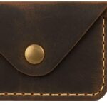 Handmade Leather Wallet, Handmade Card Holder, Handmade Leather Wallet with Keychain – Slim Card Holder for Men & Women – Minimalist Cash and Card Organizer-Small Keychain Wallet