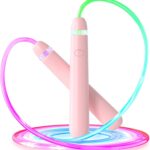LED Light Up Jump Rope for Kids and Adult, Adjustable Glowing Skipping Rope for Boys and Girls, Colorful Luminous Jumping Rope for Fitness and Workout