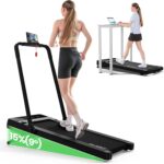 Walking Pad Treadmill with 15% 9° 8 Level Auto Incline, 2-in-1 Under Desk Foldable w/Remote Control, 12 HIIT Mode, 265 Lbs Max, 7.6 MPH Max, Portable Mini Treadmill for Office Home