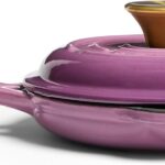 Chef Joe Sasto Small Skillet with Lid, Enameled Cast Iron, Small Frying Pan for Eggs, Omelets & Single Servings, Sweet Treats, Professional Cookware, Induction Compatible, Oven & Dishwasher Safe