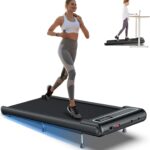 10% Incline Under Desk Walking Pad, 2.5HP Low Noise Treadmill for Home Office Apartment, 3 in 1 Lightweight Running Machine for Small Space, Works with Apps & Mute Remote Control, No Installation