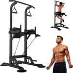Power Tower Pull Up Bar for Home Gym, Multi Functional Pull Up Bar Stand Dip Bar Station, Adjustable Height Workout Dip Station Strength Training Fitness Equipment