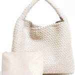 Geelyda Woven Tote Bag for Women with Purse, Fashion Shoulder Hobo Underarm Bags, Large Woven Handmade Work Commuter Day Bags
