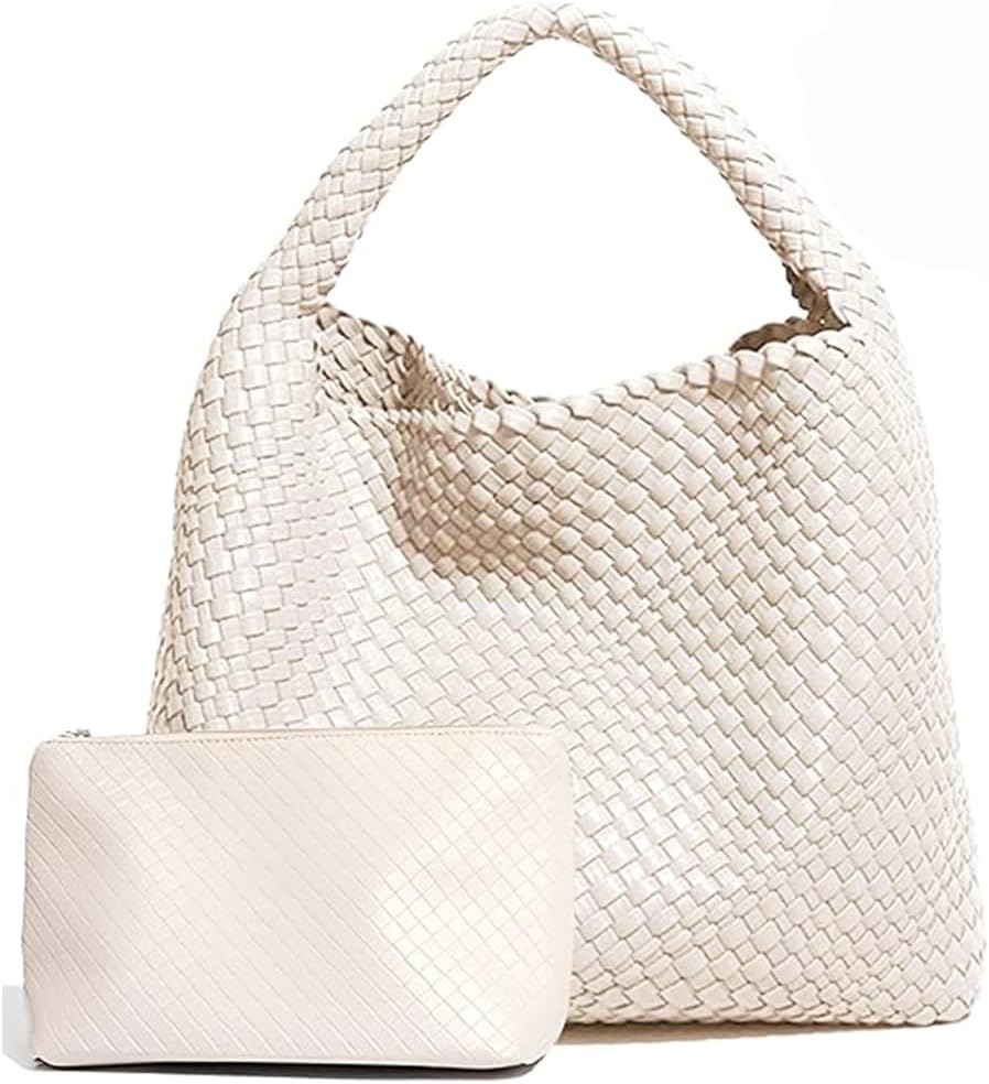 Geelyda Woven Tote Bag for Women with Purse, Fashion Shoulder Hobo Underarm Bags, Large Woven Handmade Work Commuter Day Bags