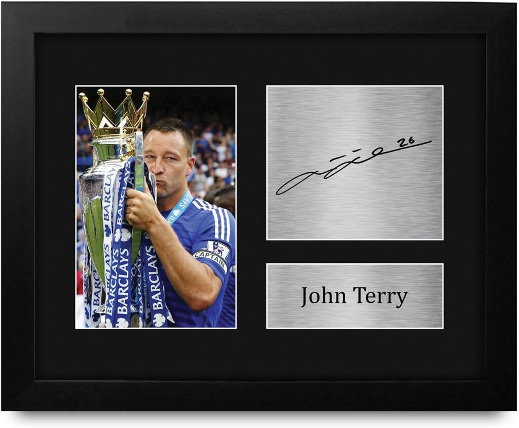 HWC Trading John Terry Framed Gift Signed Printed Photo Memorabilia Autograph Display – US Letter Size