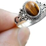 Elegance in Every Detail: Handmade 925 Sterling Silver Rings with 6×8 Oval Natural Gemstones (US Ring size 4, Amethyst)