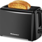 Elite Gourmet ECT1027B Cool Touch Toaster with 6 Temperature Settings & Extra Wide 1.25″ Slots for Bagels, Waffles, Specialty Breads, Puff Pastry, Snacks, ETL Certified, 2 Slices, Black