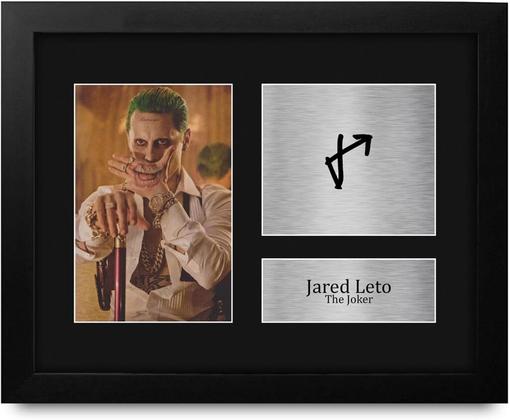 HWC Trading Jared Leto Suicide Squad The Joker Framed Gifts Printed Signed Autograph Picture for Movie Memorabilia Fans – US Letter Size